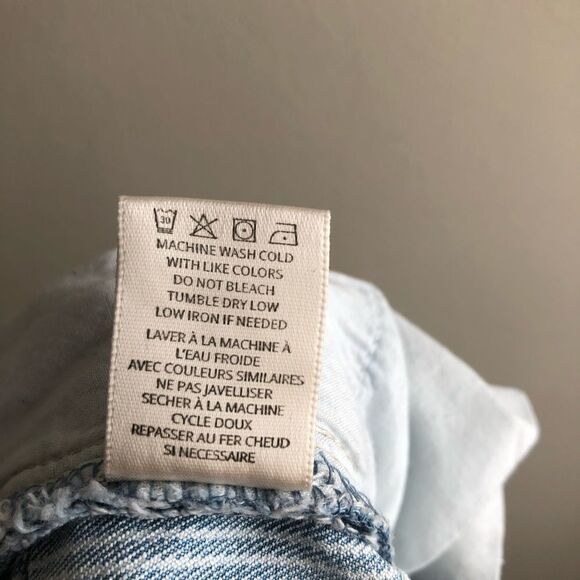 Unpublished High Rise Waist Striped Raw Hem Skinny Leg Denim Jeans Blue - Picture 11 of 12